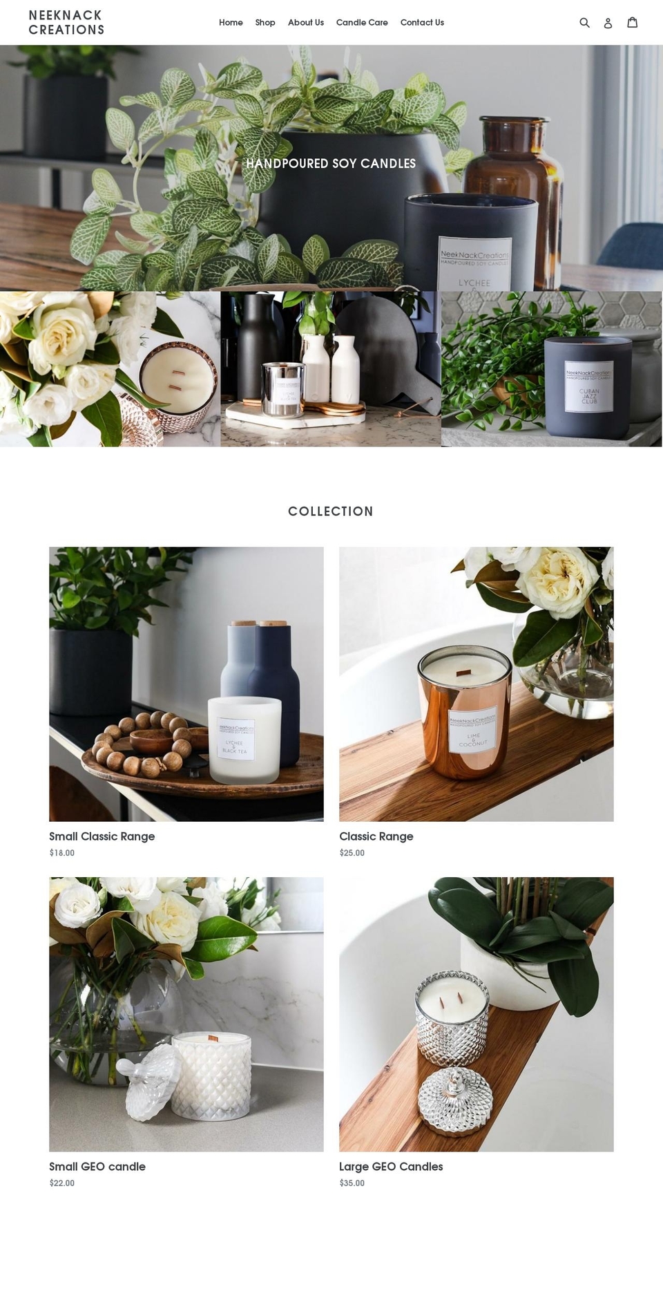 neeknackcreations.com — Shopify storefront screenshot