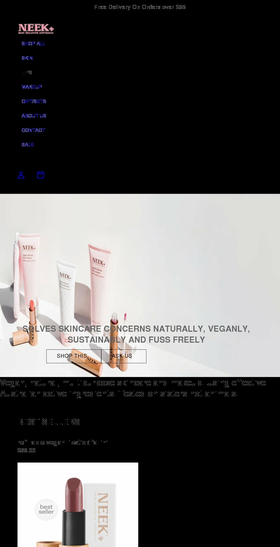 neekskinorganics.com shopify website screenshot