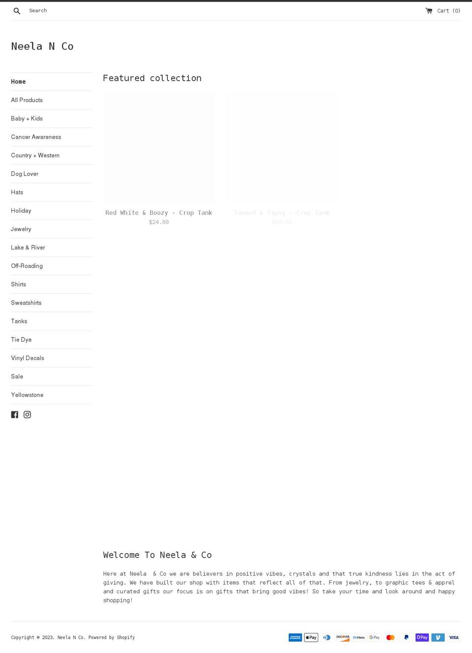 neelanco.com shopify website screenshot