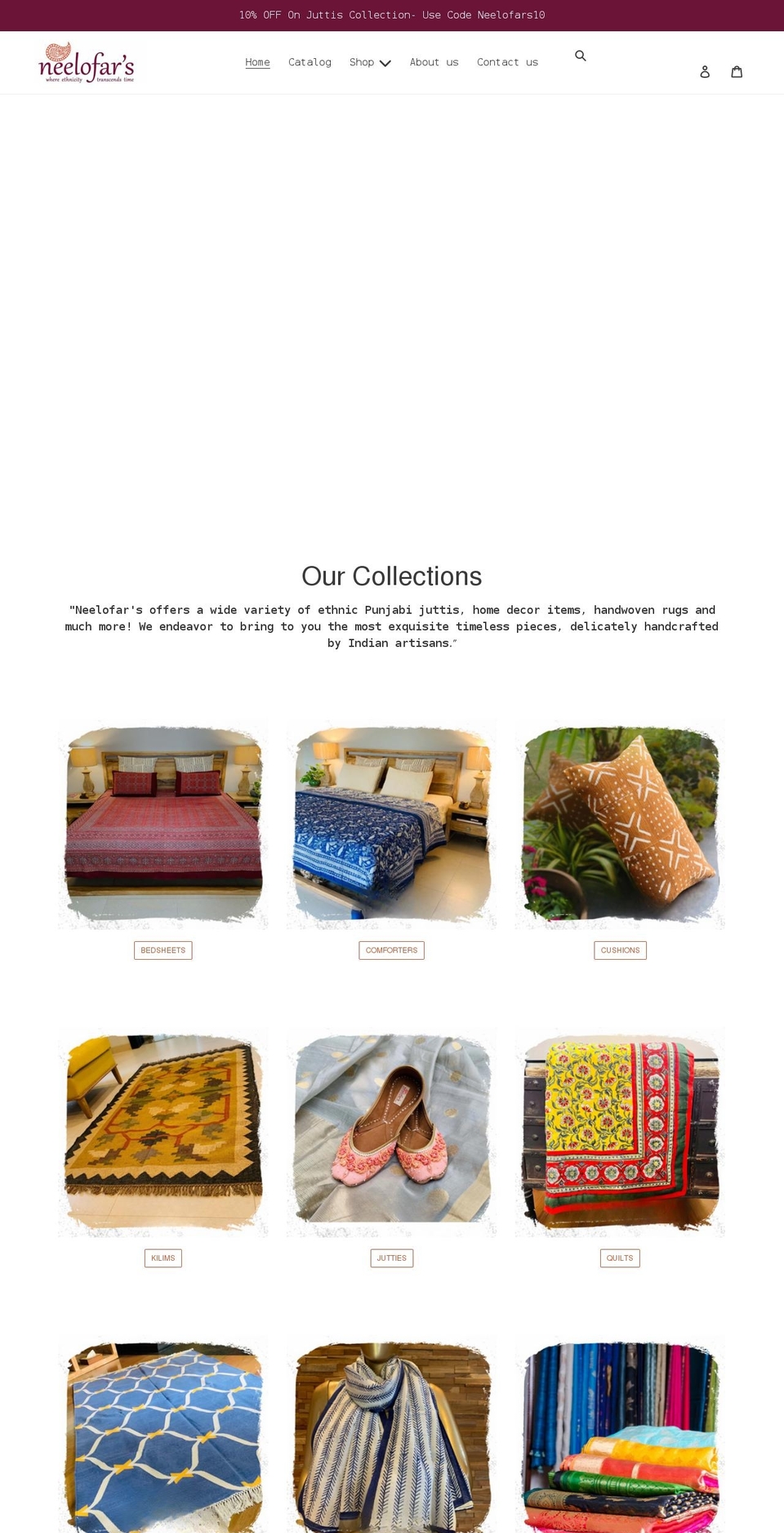 neelofars.com shopify website screenshot