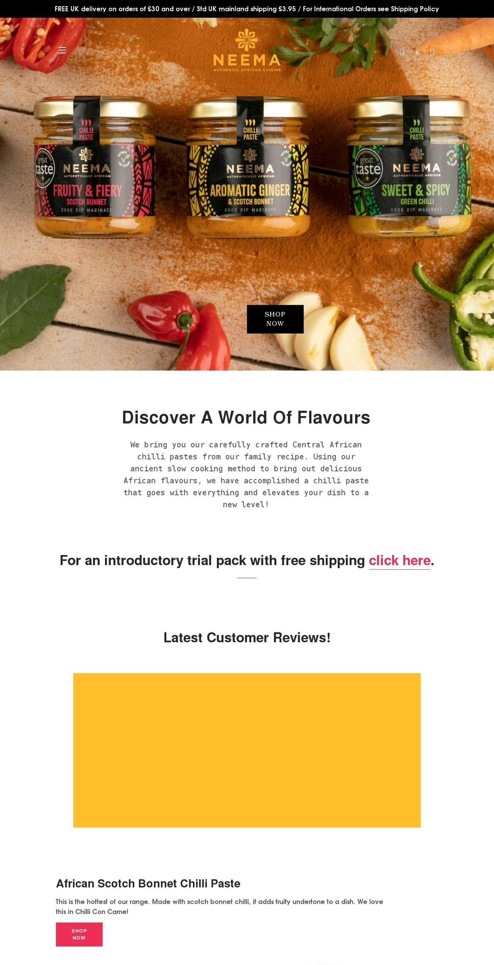 neemafood.com shopify website screenshot