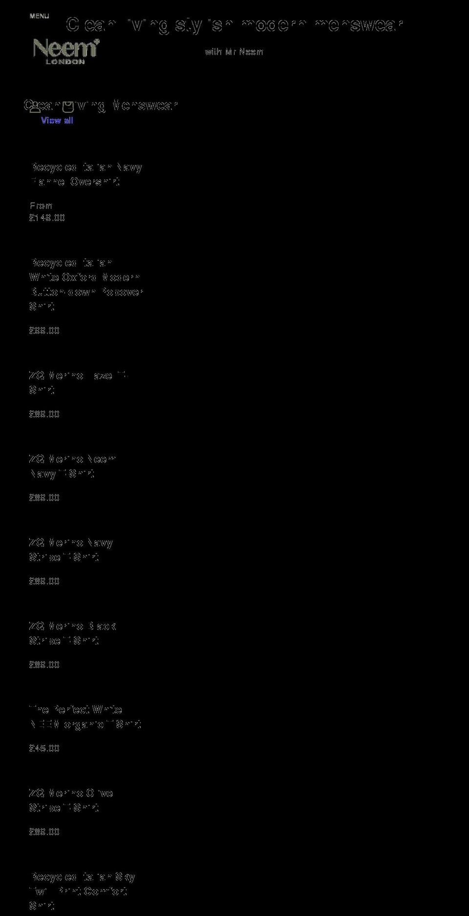 neemlondon.com shopify website screenshot