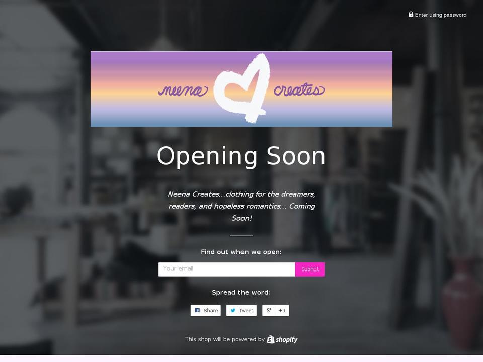 neenacreates.com shopify website screenshot