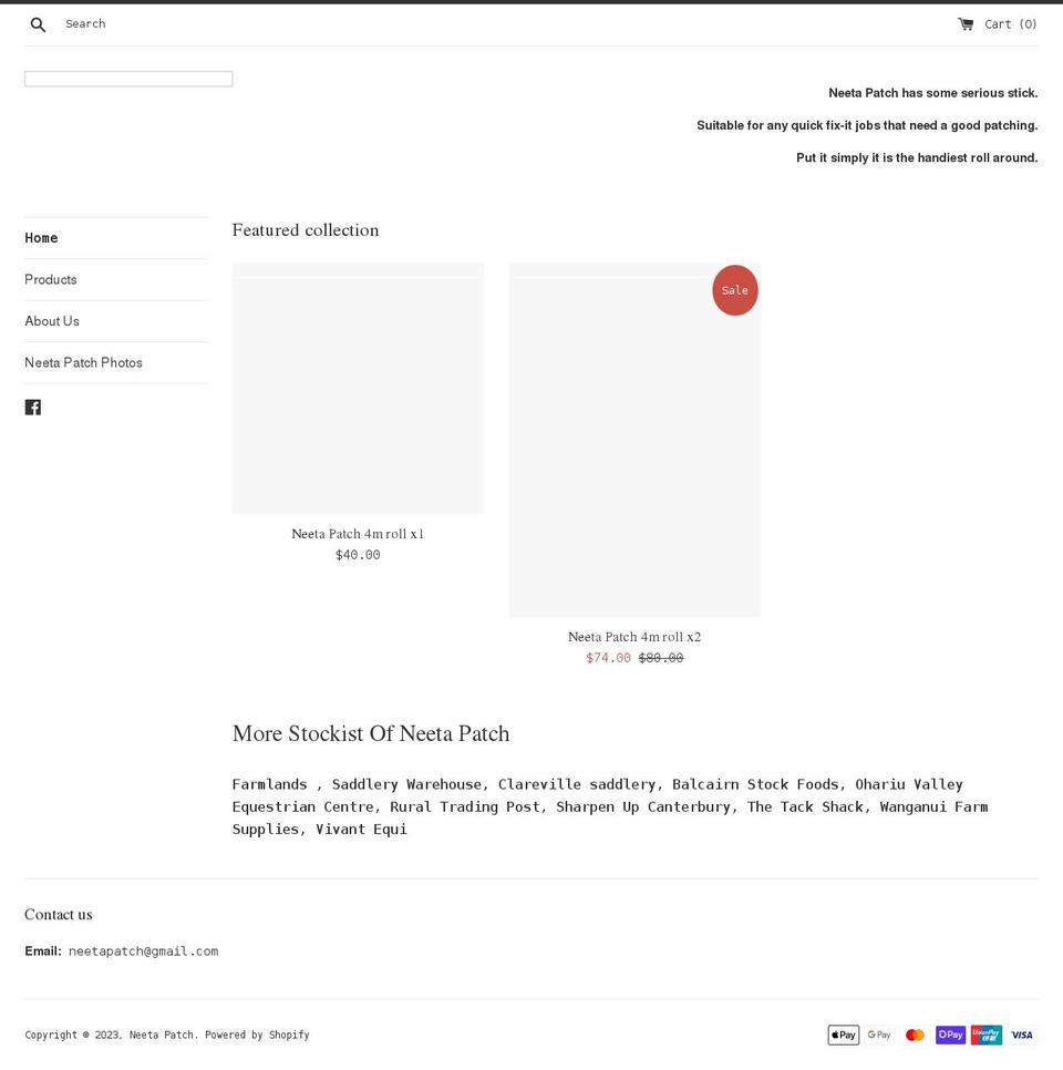 neetapatch.com shopify website screenshot