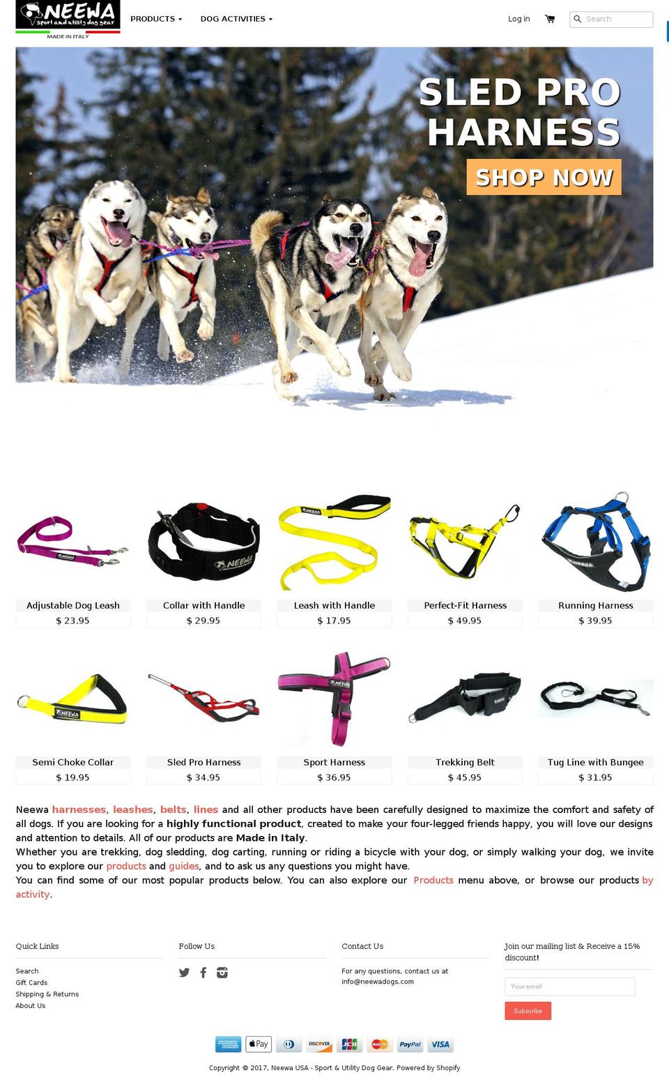 neewadogs.com shopify website screenshot