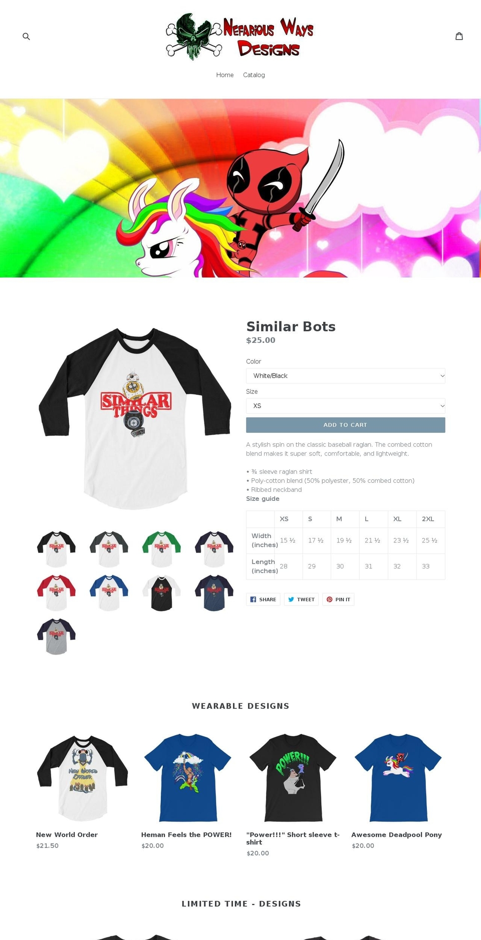 nefariousway.com — Shopify storefront screenshot