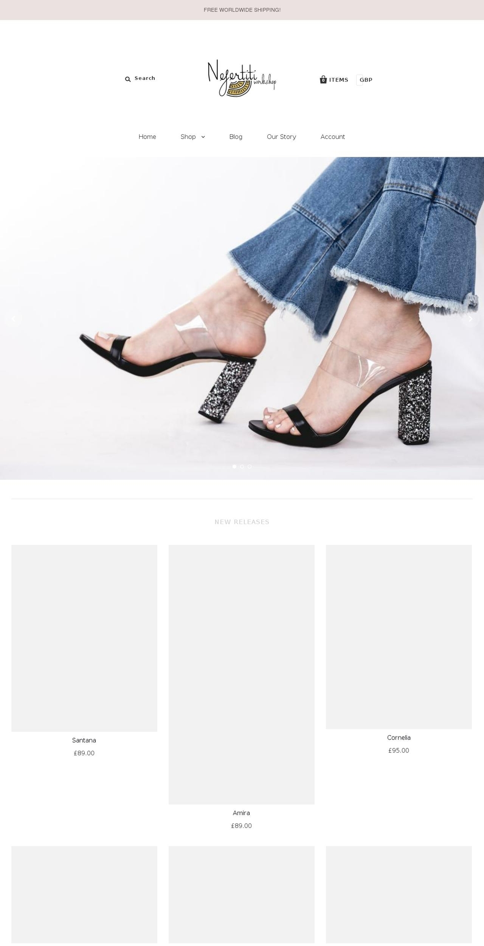 nefertitiworkshop.com — Shopify storefront screenshot