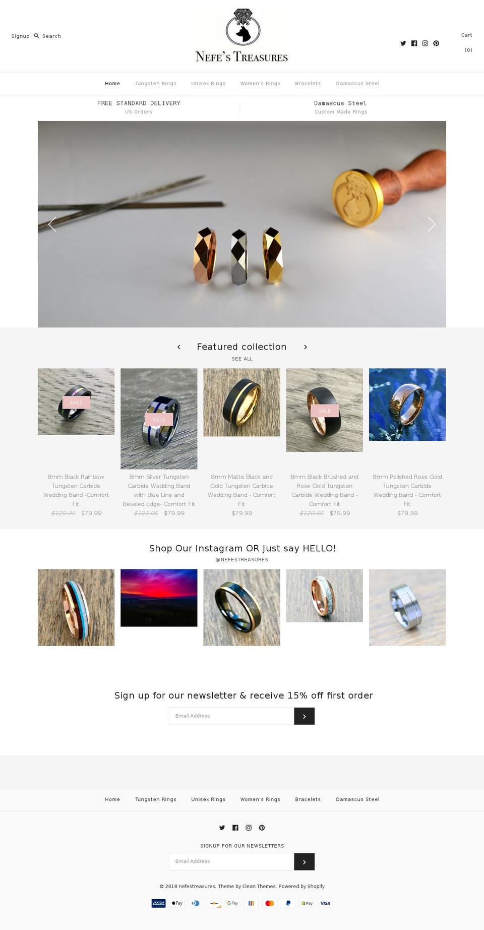 nefestreasures.com — Shopify storefront screenshot
