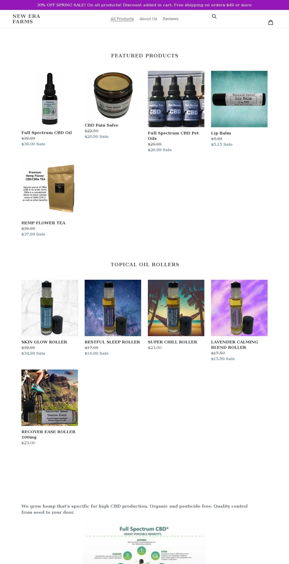 nefhemp.com shopify website screenshot