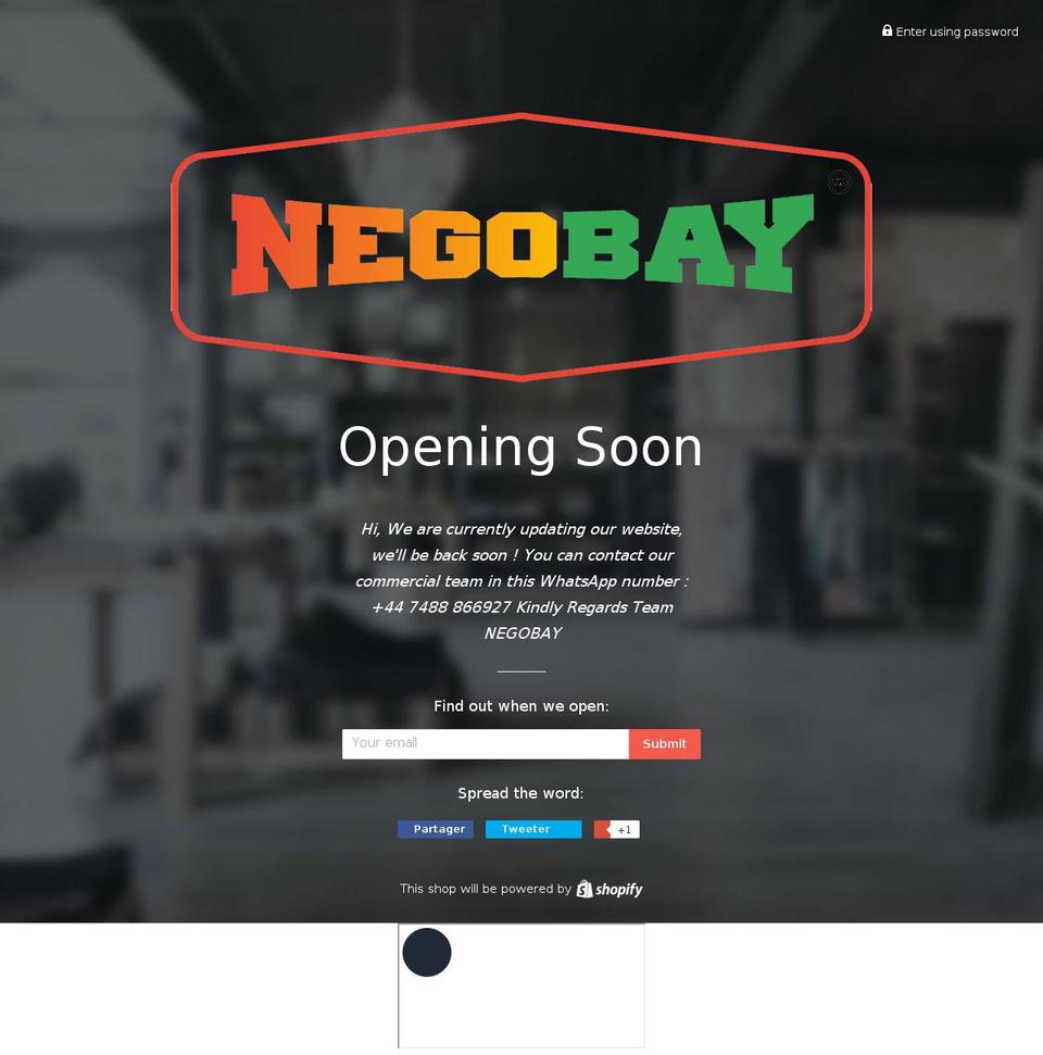 nego Shopify theme site example negobay.com