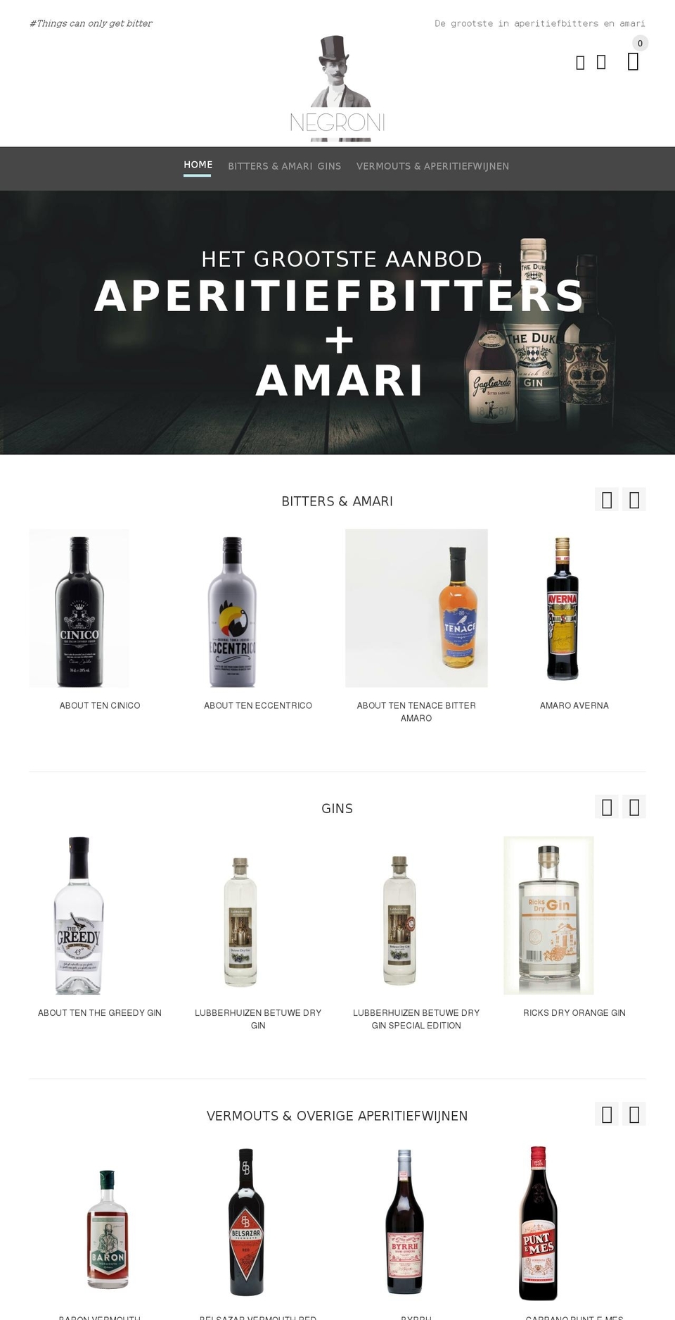 negroni.nl shopify website screenshot