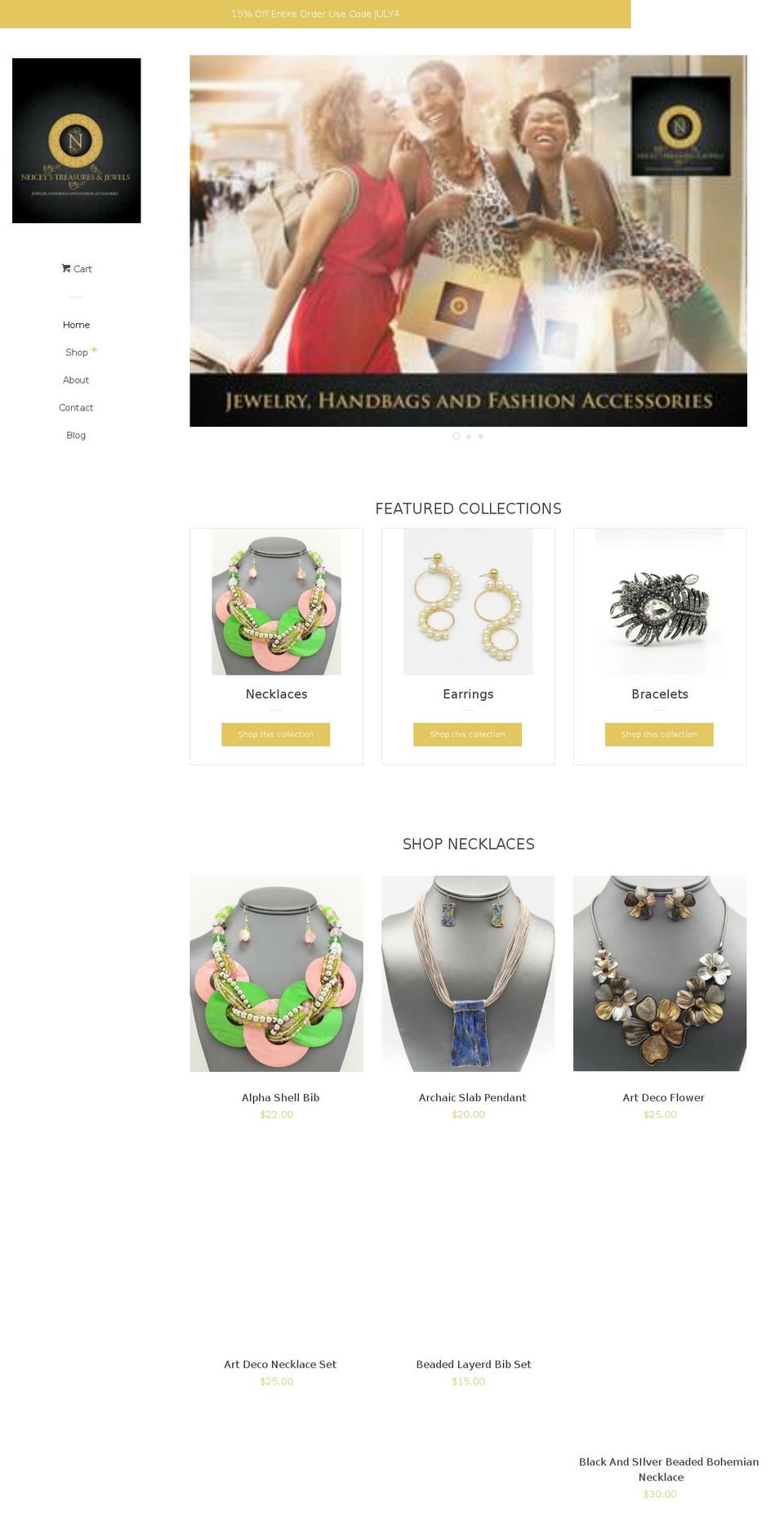 neiceystreasures.com — Shopify storefront screenshot