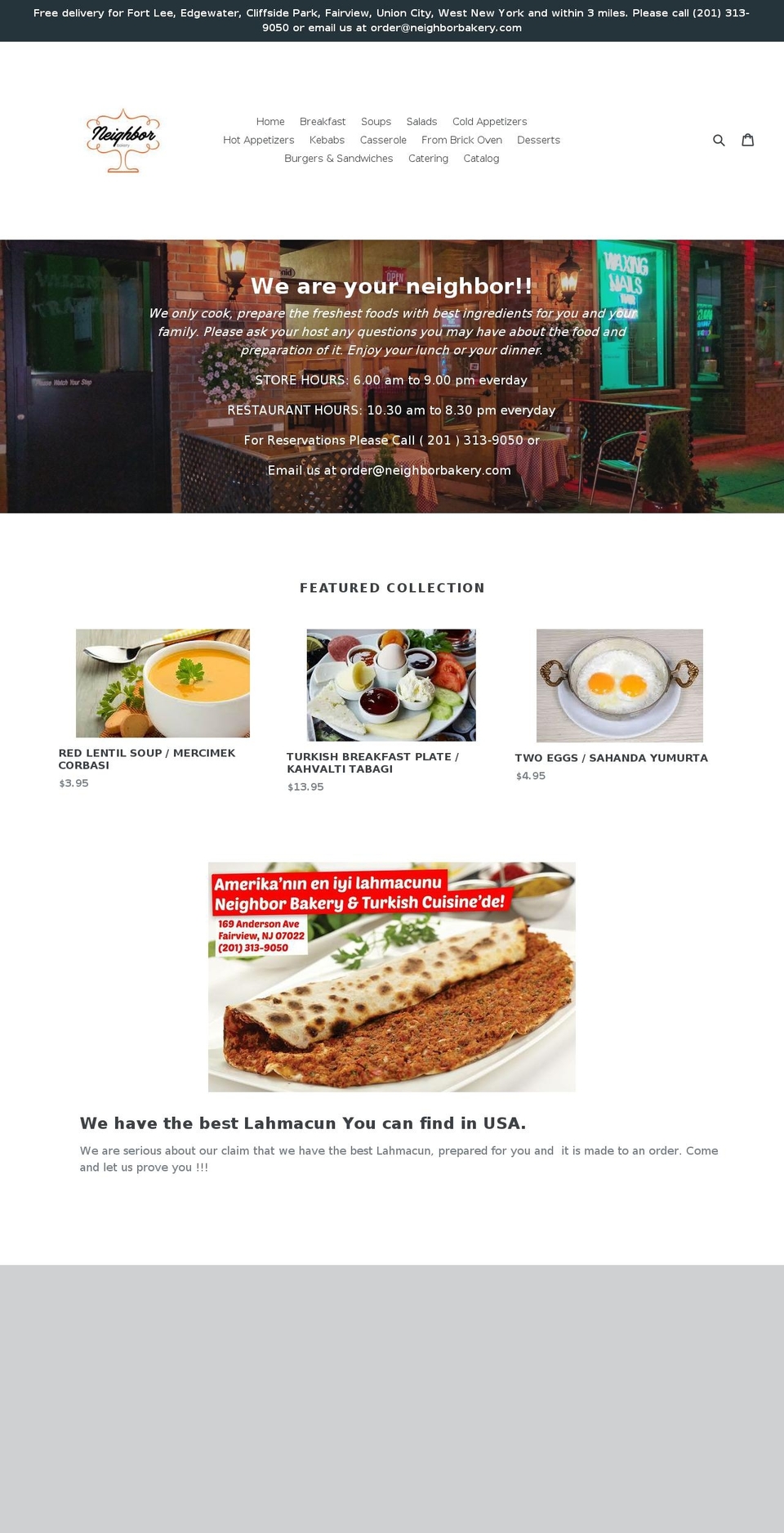 neighborbakery.com shopify website screenshot