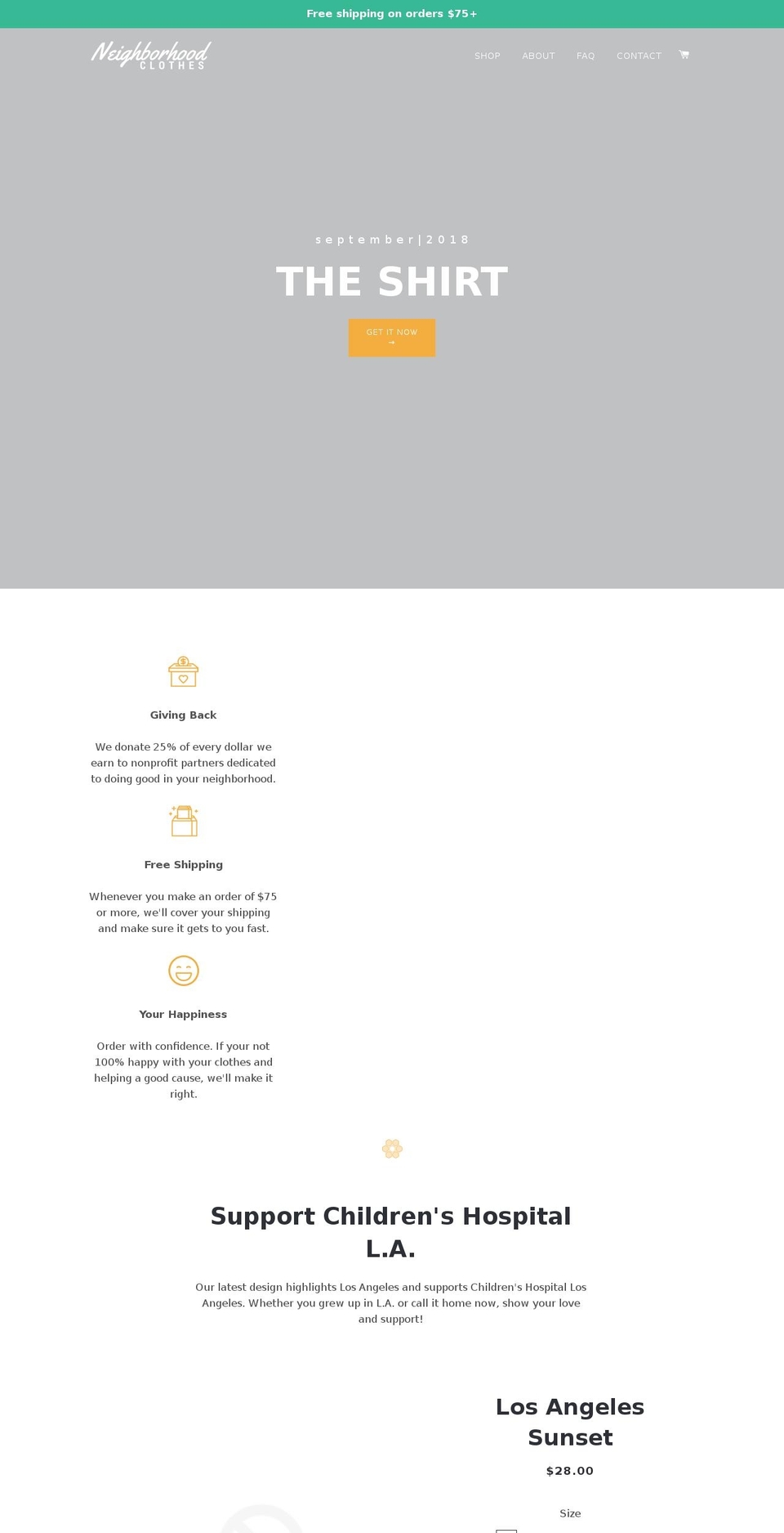neighborhoodclothes.com — Shopify storefront screenshot