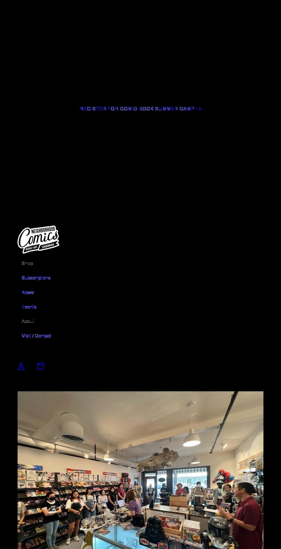 neighborhoodcomics.com shopify website screenshot
