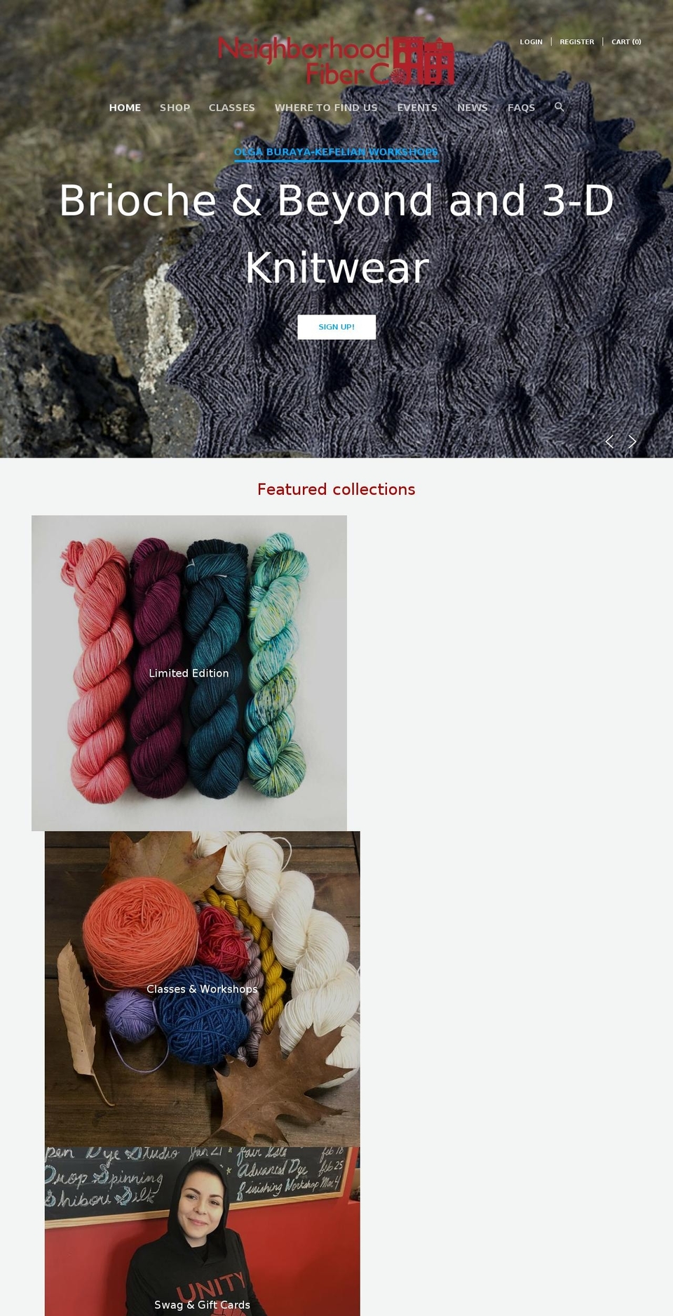 neighborhoodfiberco.com shopify website screenshot