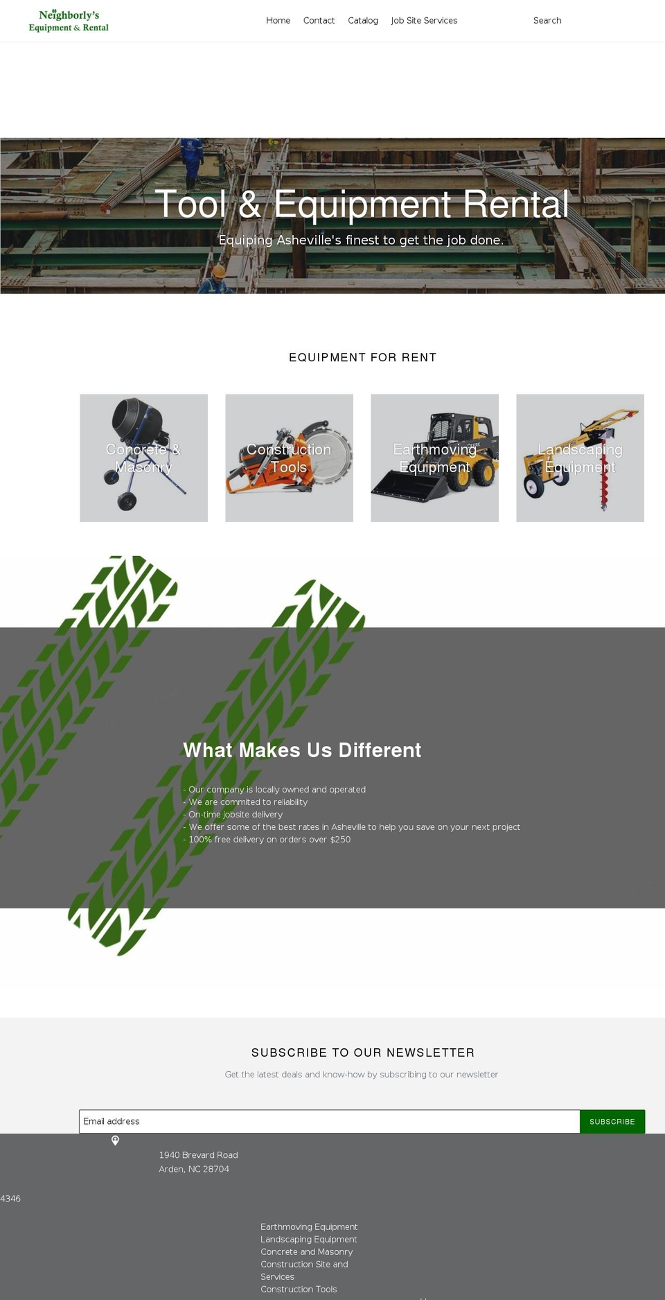 neighborlysequipment.com shopify website screenshot