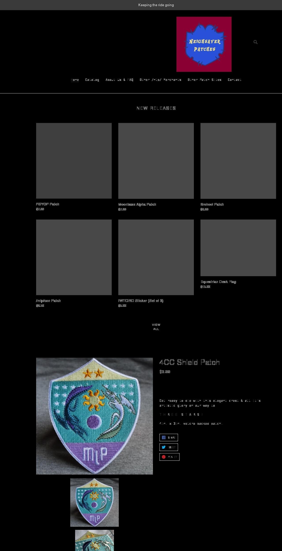 neighsayerpatches.com shopify website screenshot