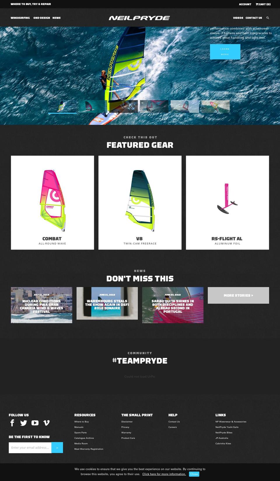 NeilPryde 1\/14\/18 Shopify theme site example neilpryde.com