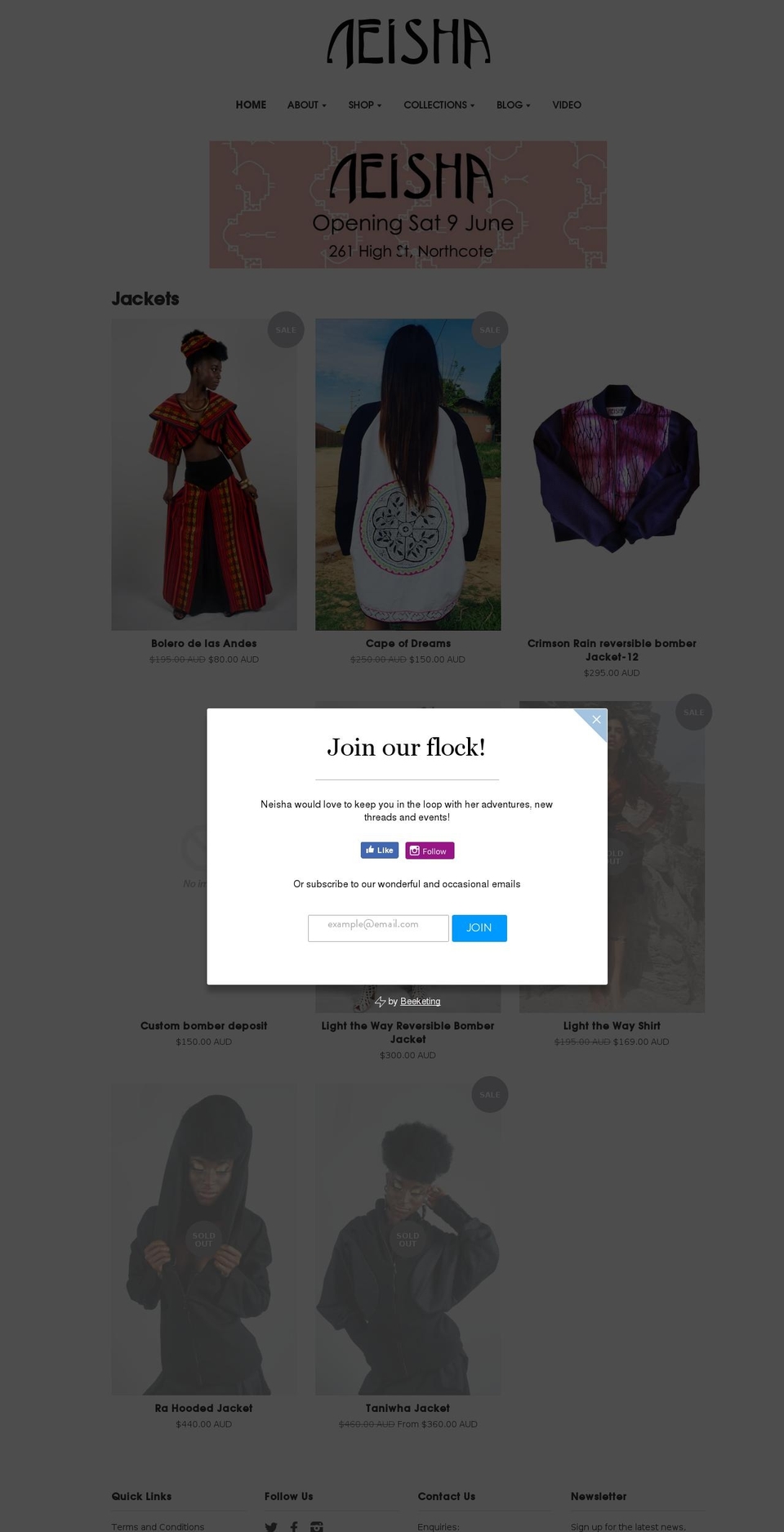 neishaclothing.com shopify website screenshot