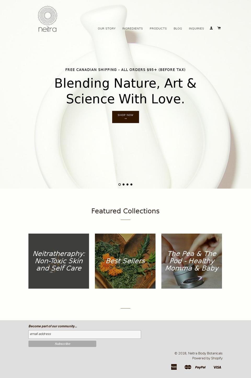 neitra.ca shopify website screenshot