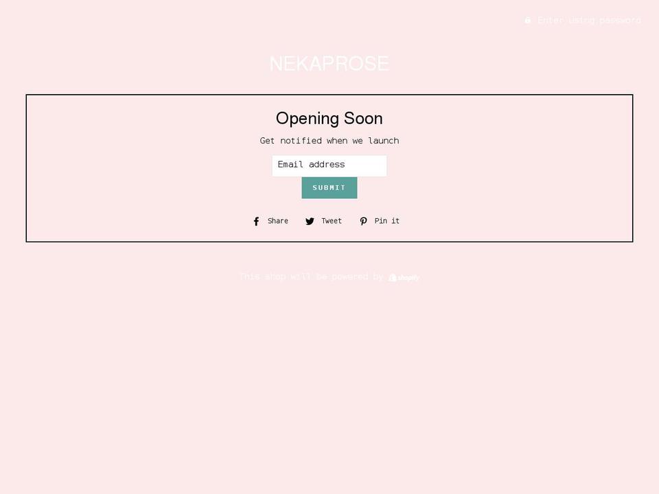 nekaprose.com shopify website screenshot