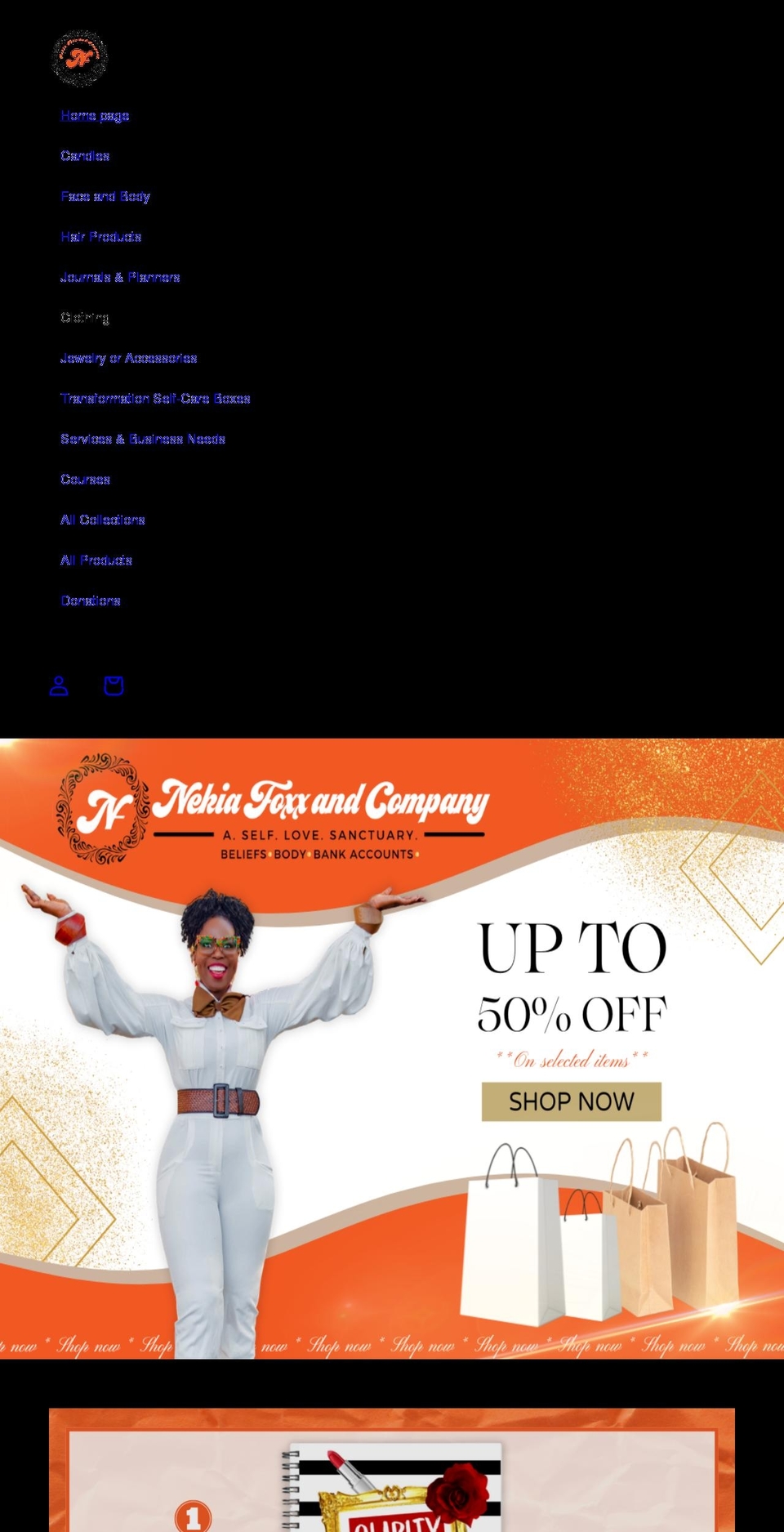 nekiafoxxandco.myshopify.com shopify website screenshot