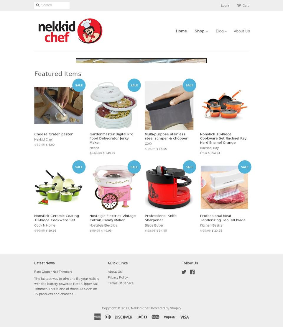 nekkidchef.net shopify website screenshot