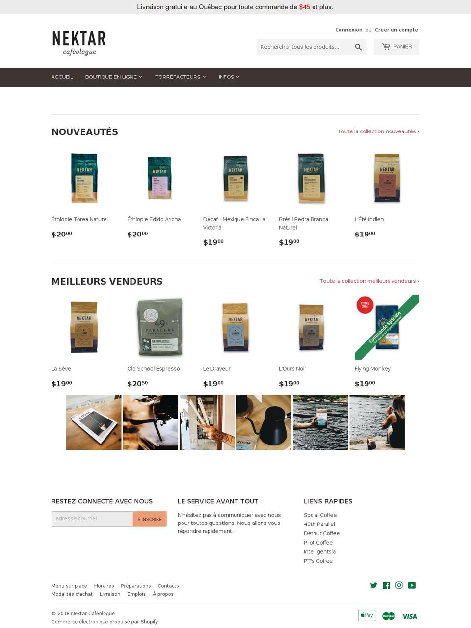 nektarcafelologue.com — Shopify storefront screenshot