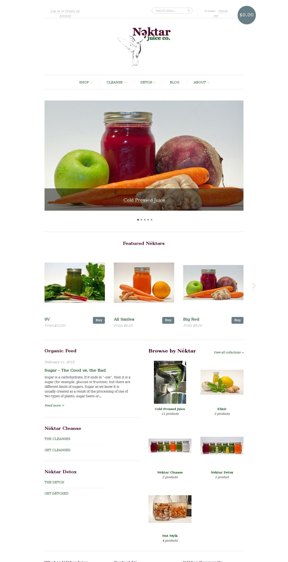 nektarjuiceco.com shopify website screenshot