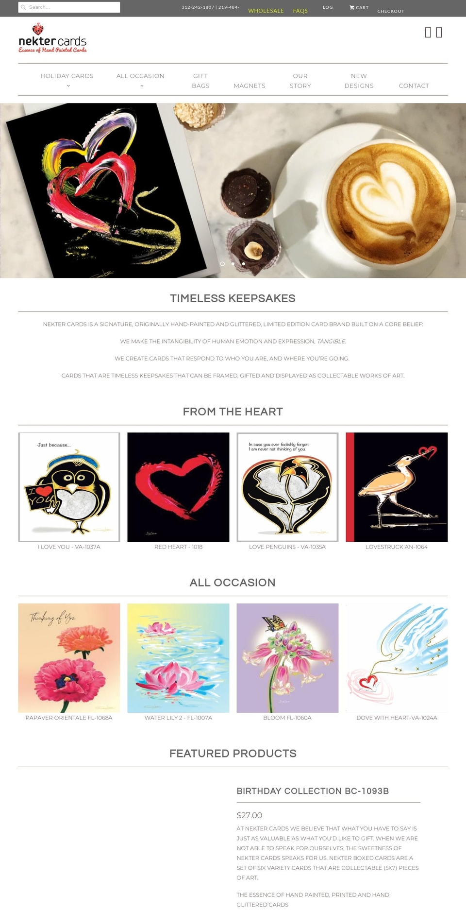 nektercards.com shopify website screenshot