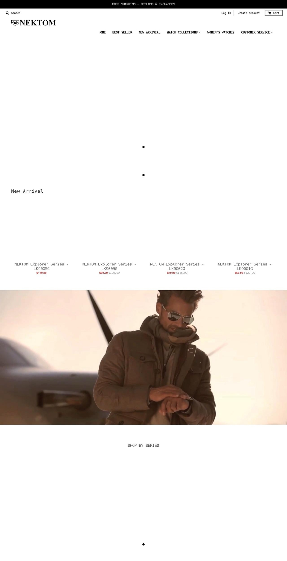 nektomwatches.com shopify website screenshot
