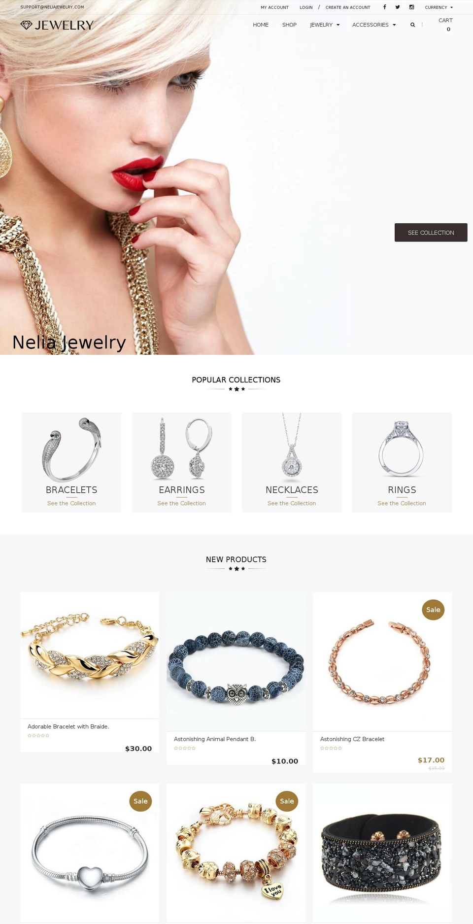 jewelry-r13 Shopify theme site example neliajewelry.com