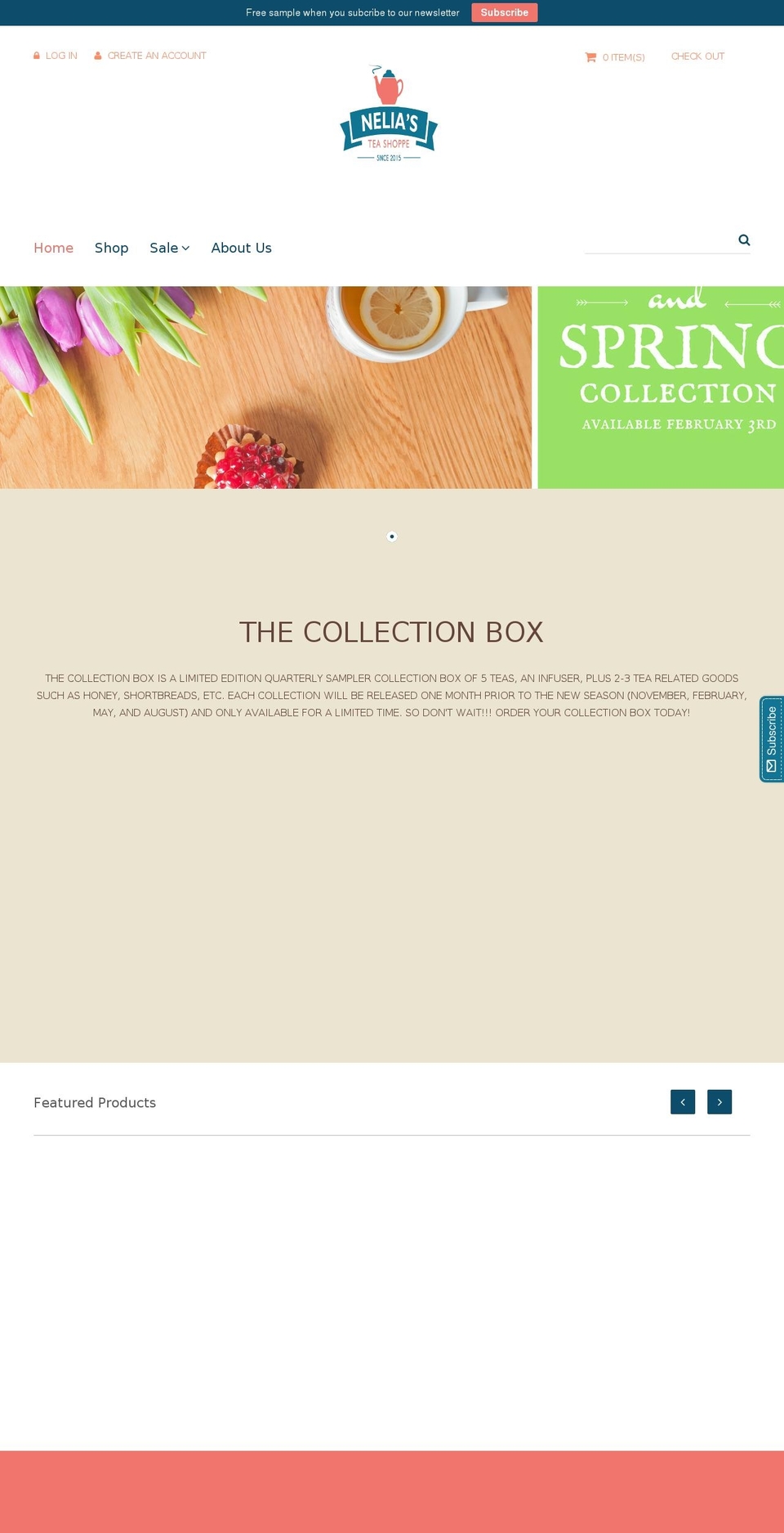 neliasteashoppe.com shopify website screenshot