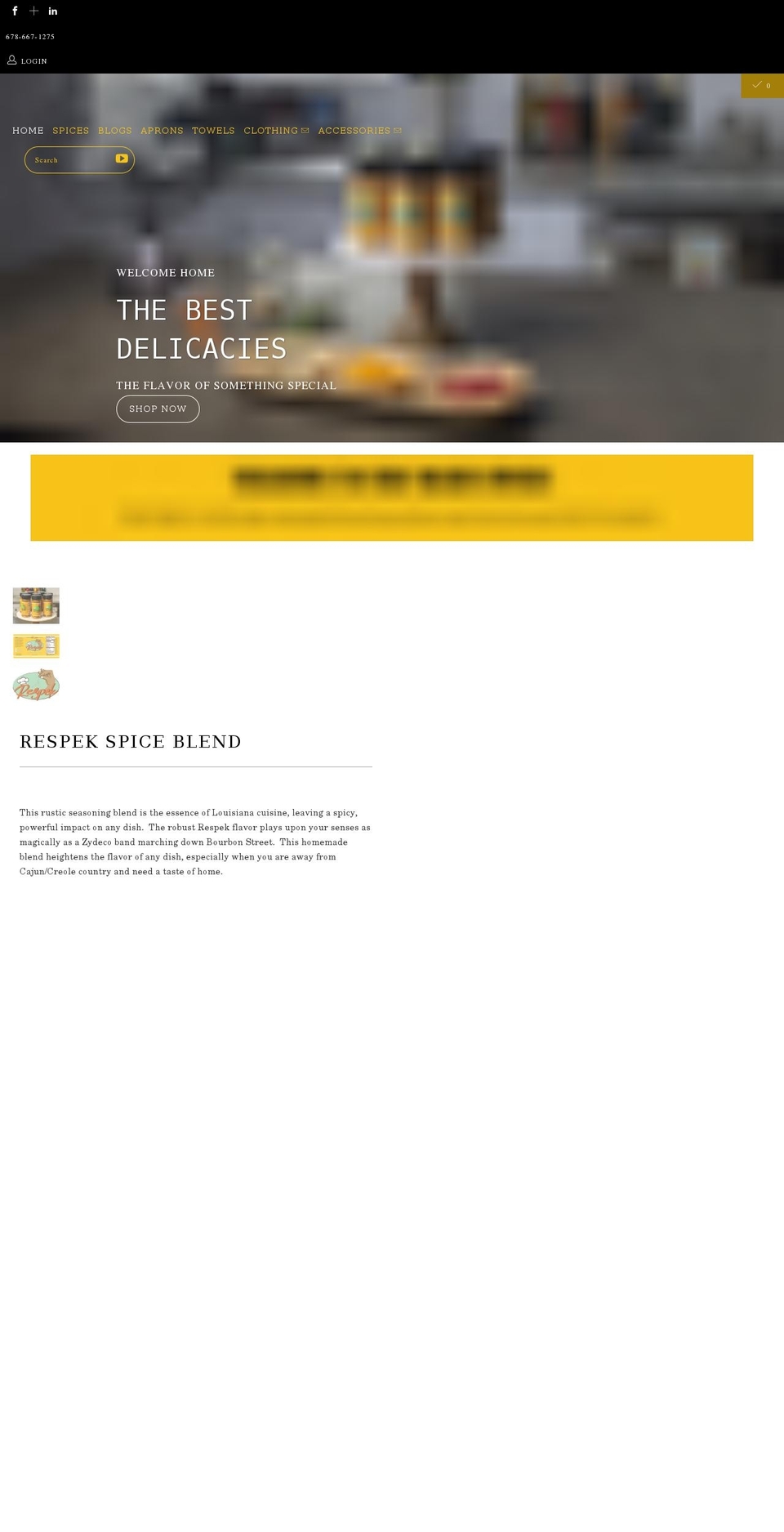 neliusspices.com shopify website screenshot