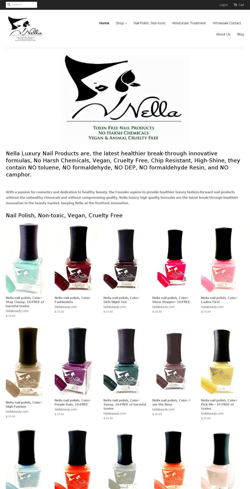 nellabeauty.com shopify website screenshot