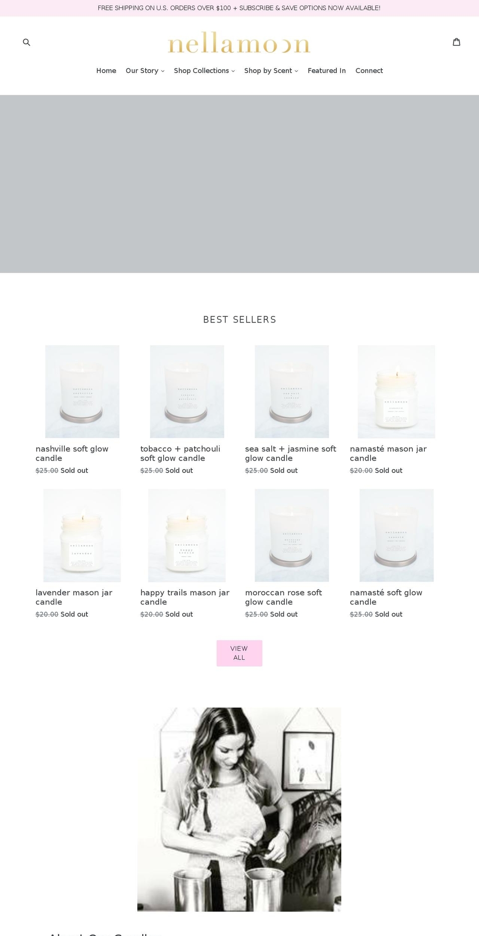 nellamoon.com shopify website screenshot