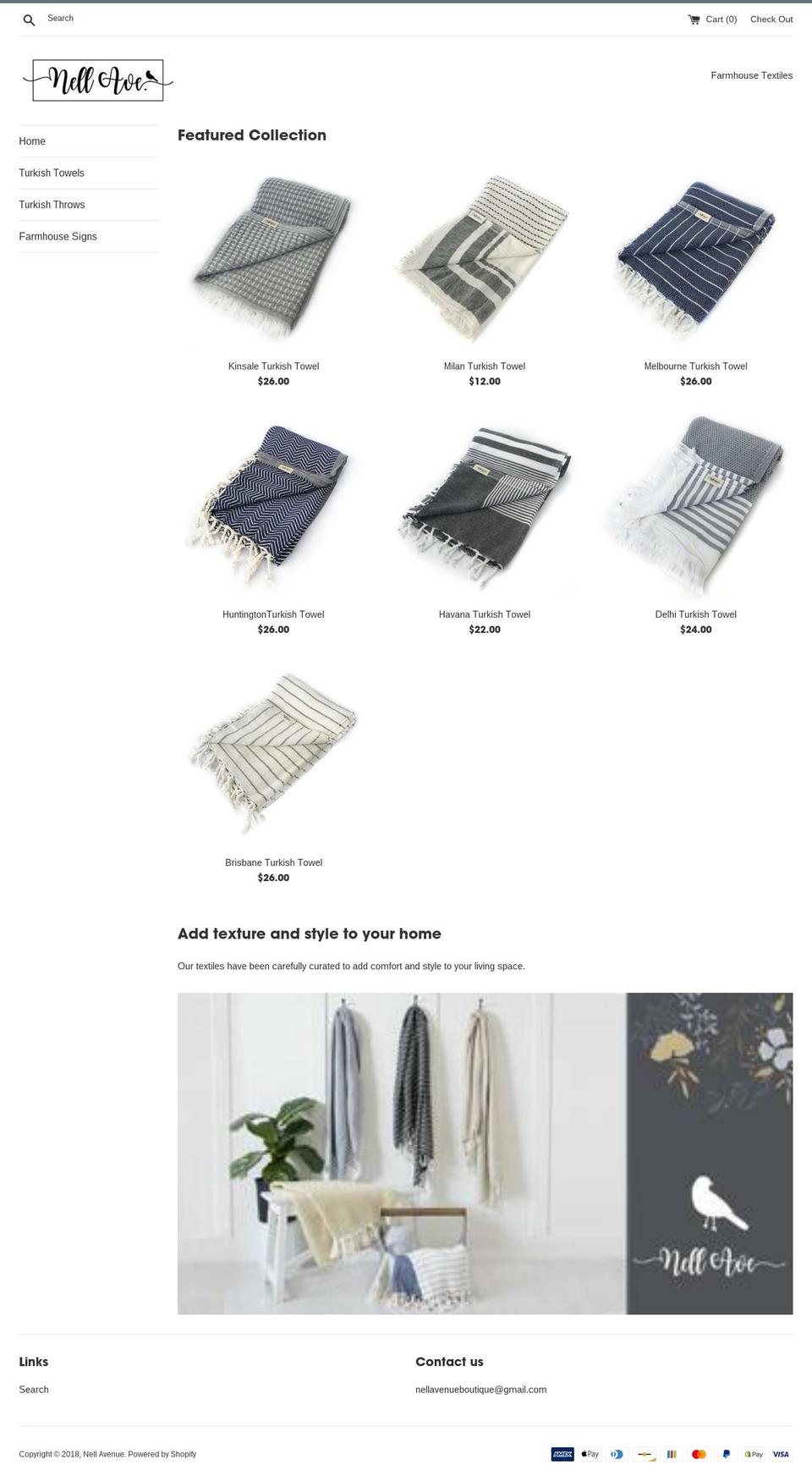 nellavenue.com — Shopify storefront screenshot
