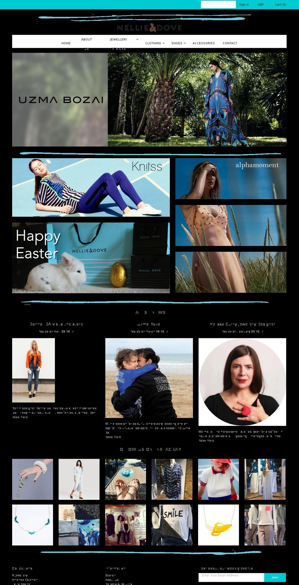 nellieanddove.com shopify website screenshot