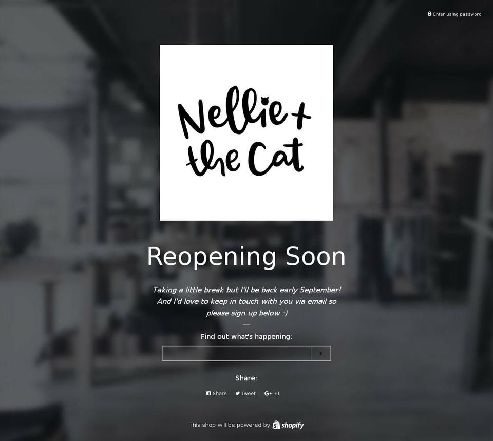 nellieandthecat.com shopify website screenshot