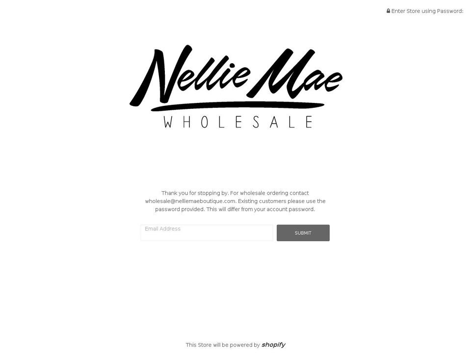 nelliemaewholesale.com — Shopify storefront screenshot
