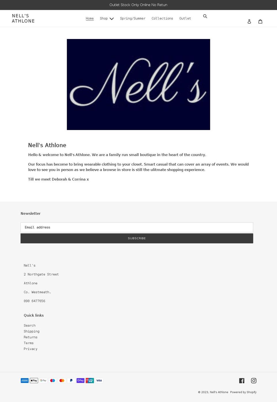 nellscloset.com shopify website screenshot