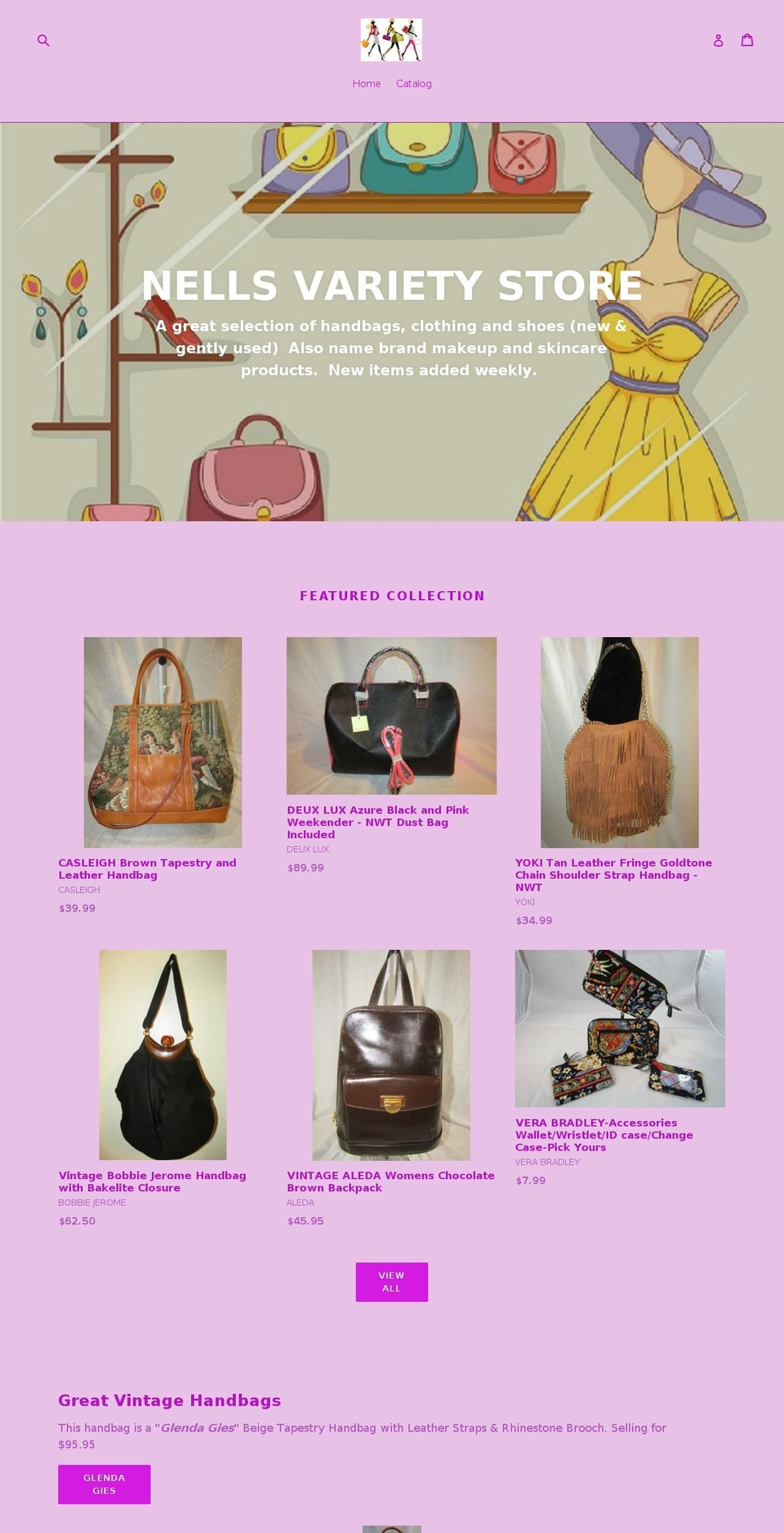 nellsvarietystore.com — Shopify storefront screenshot