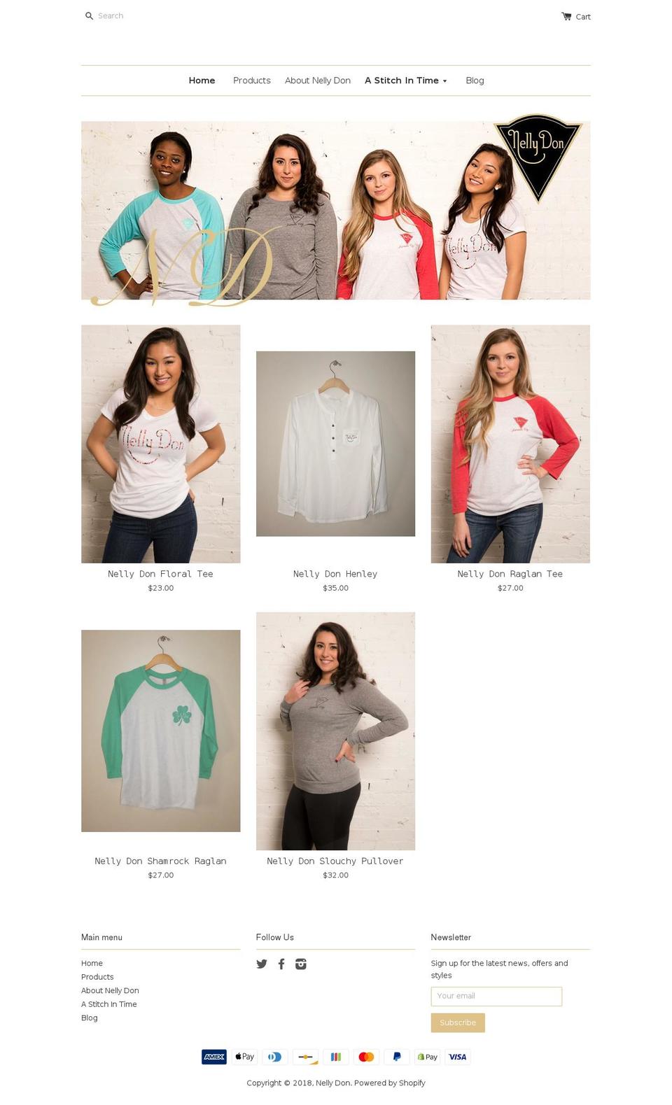 nellydon.com — Shopify storefront screenshot