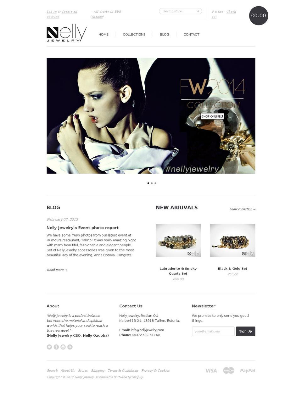 nellyjewelry.com shopify website screenshot