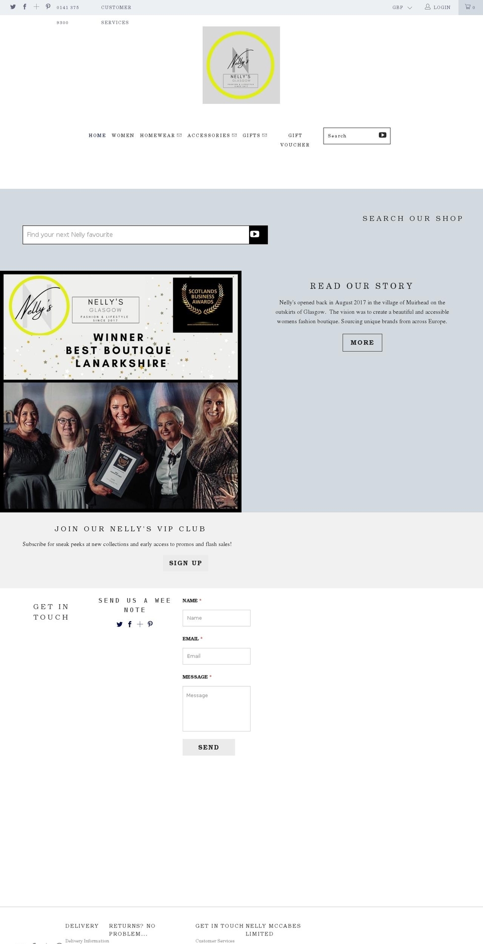 nellymccabe.com shopify website screenshot