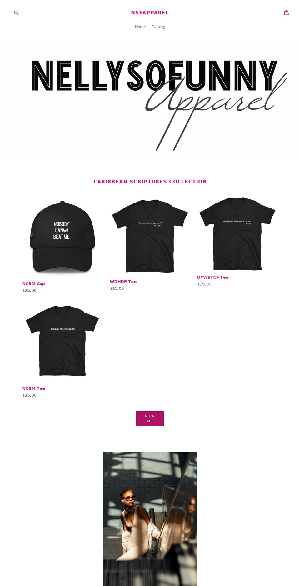 nellysofunnyapparel.com — Shopify storefront screenshot