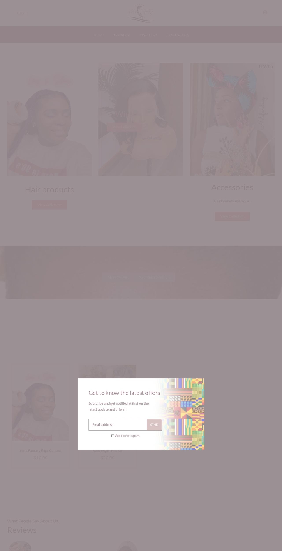 nelsfantasy.com shopify website screenshot