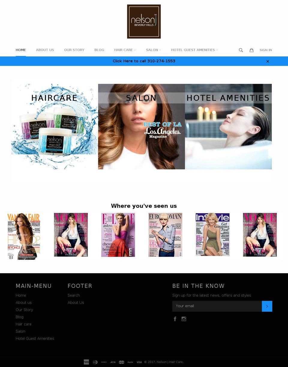 nelsonjbeverlyhills.com shopify website screenshot