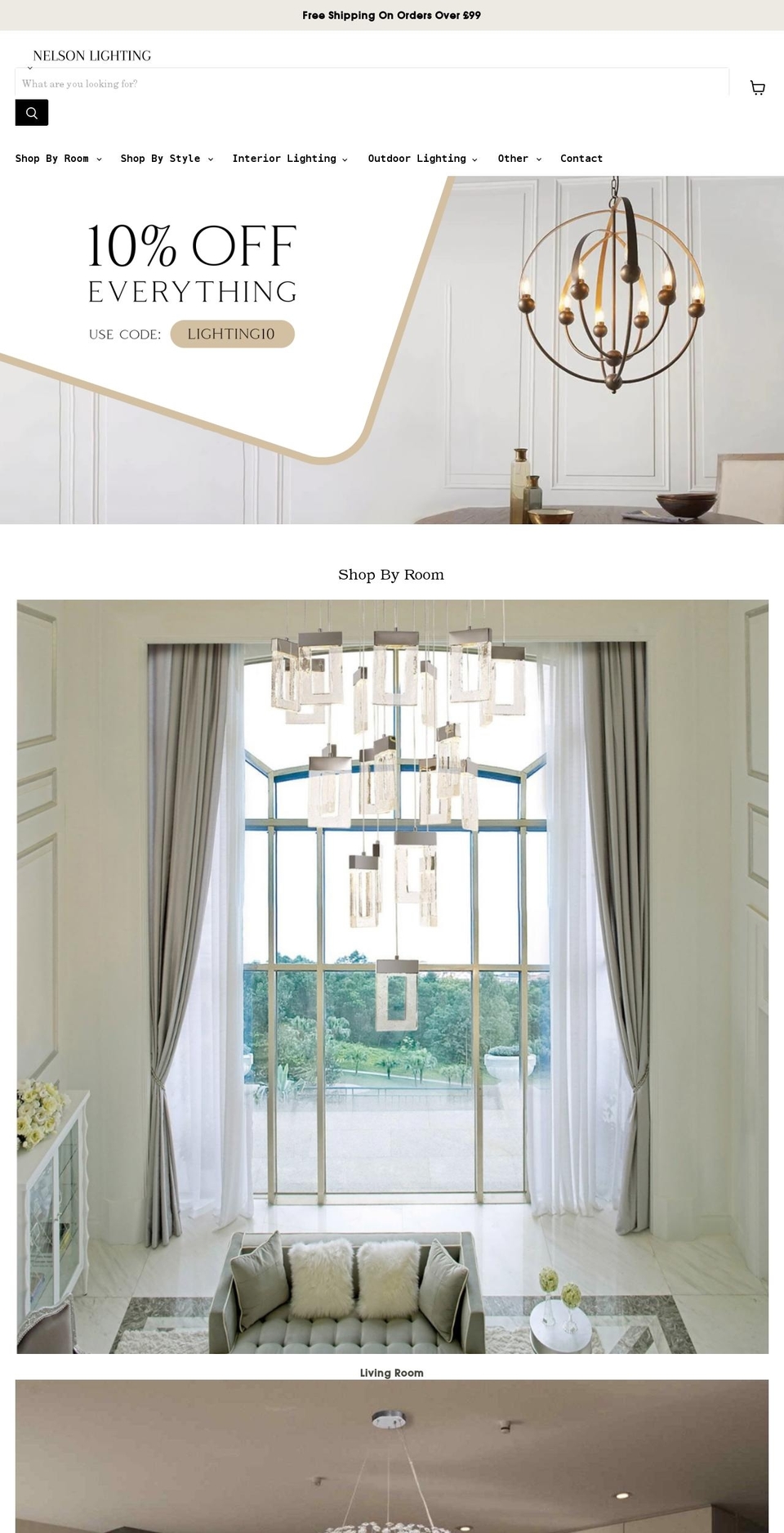 nelsonlighting.co.uk shopify website screenshot